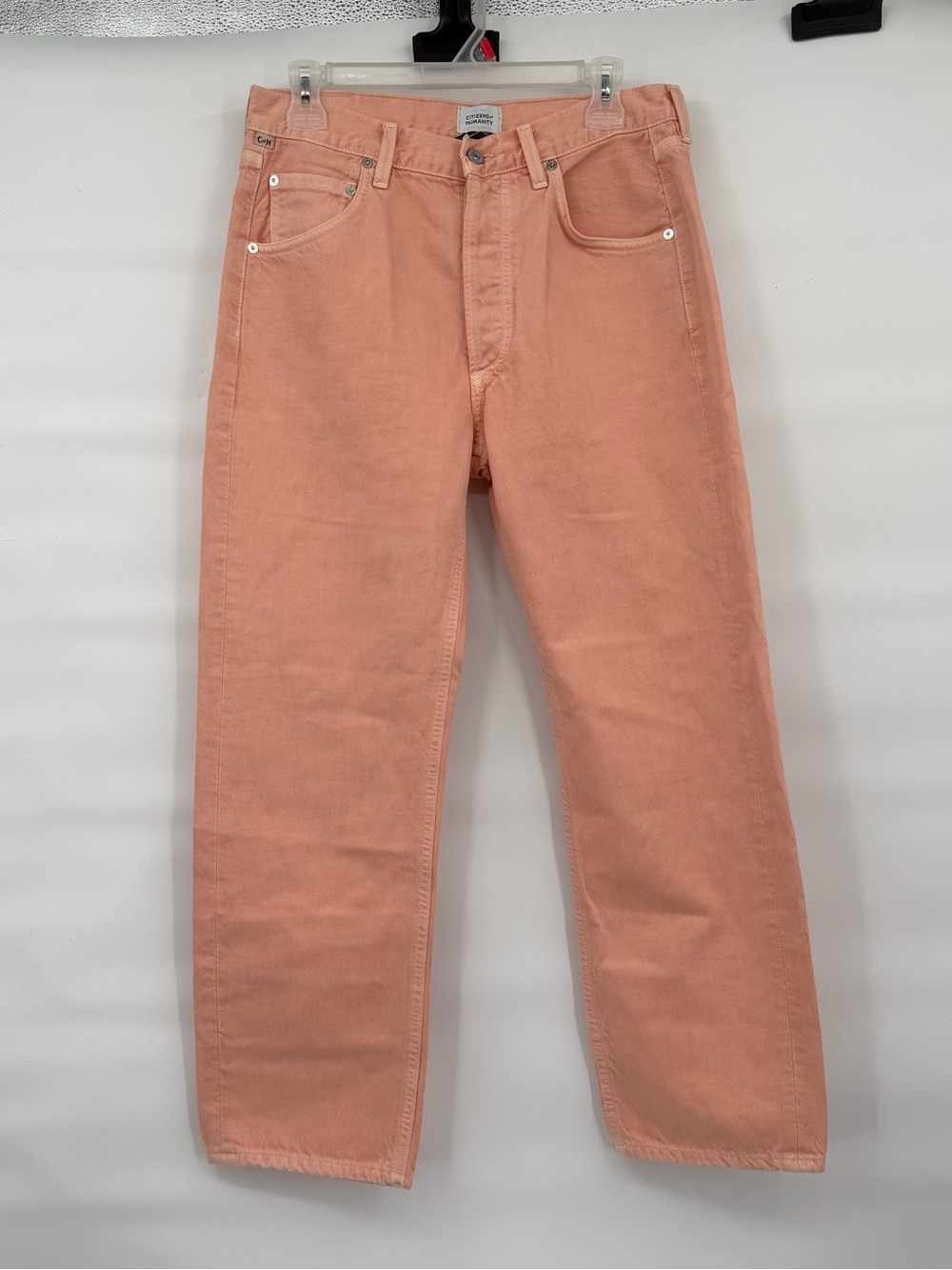 Citizens of humanity now Palma straight clean hem cropped peach color jeans